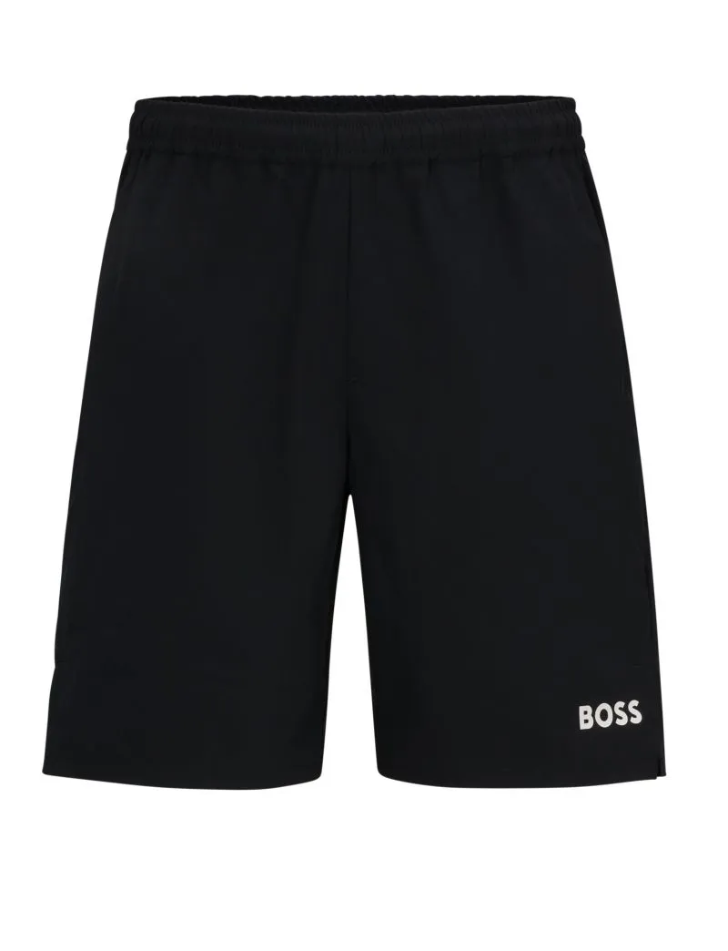 Clipboard01521zc7uA0SwUZ BOSS Stretch-Poplin Shorts with Contrast Logo