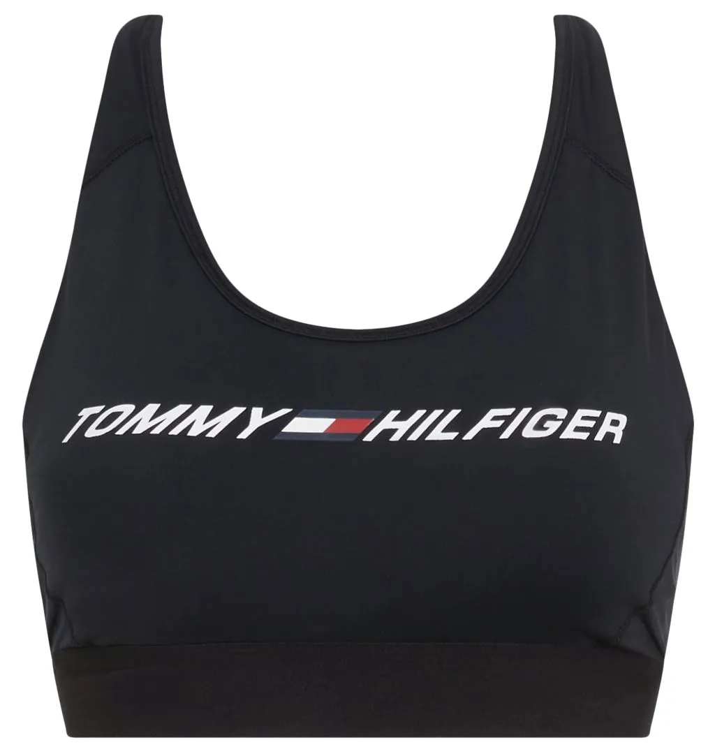 Tommy Hilfiger Mid Intensity Graphic Racer Bra - black