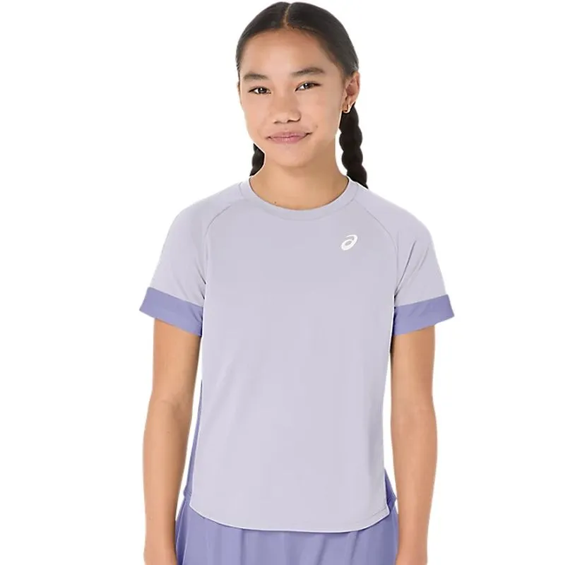 Asics Girls Short Sleeve Top - lilac hint/bluebell Asics Girls Short Sleeve Top - lilac hint/bluebell