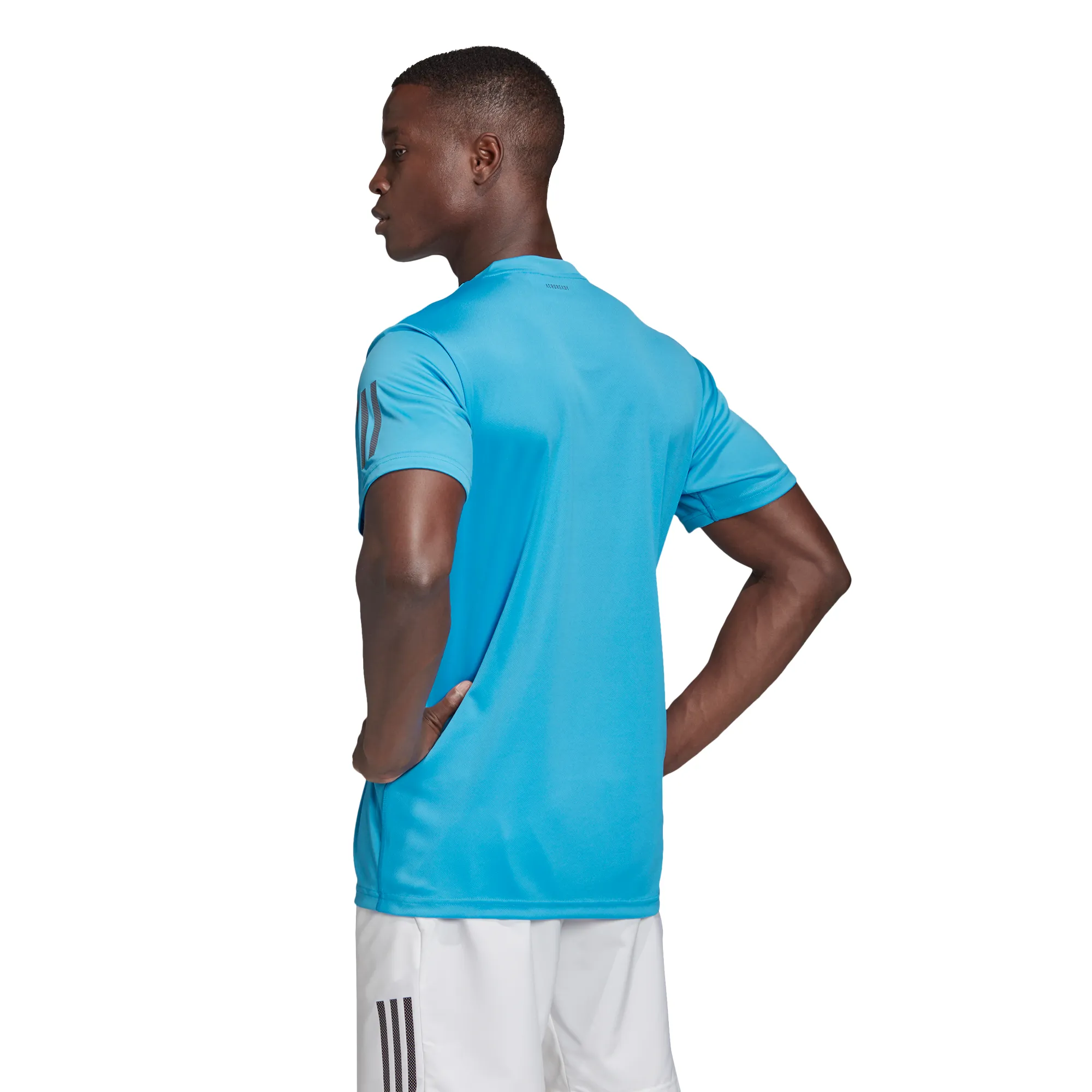 Adidas Club 3 Stripe Tee - fresh splash/grey six