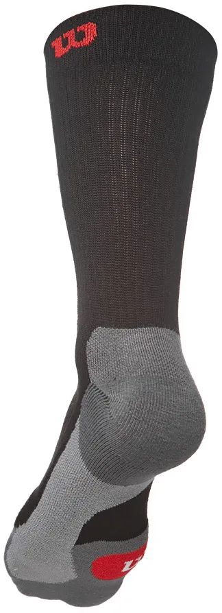 Wilson Men's High-End Crew Sock 1pr/pk - 1 para/black/red/grey