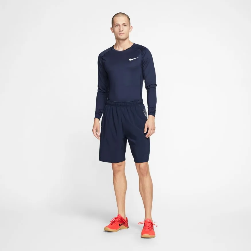nike-pro-top-ls-tight-obisidian-white-7 Nike Pro Top LS Tight - obisidian/white