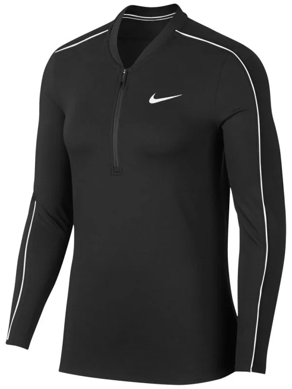 Nike Court Women Dry 1/2 Zip Top - black/white