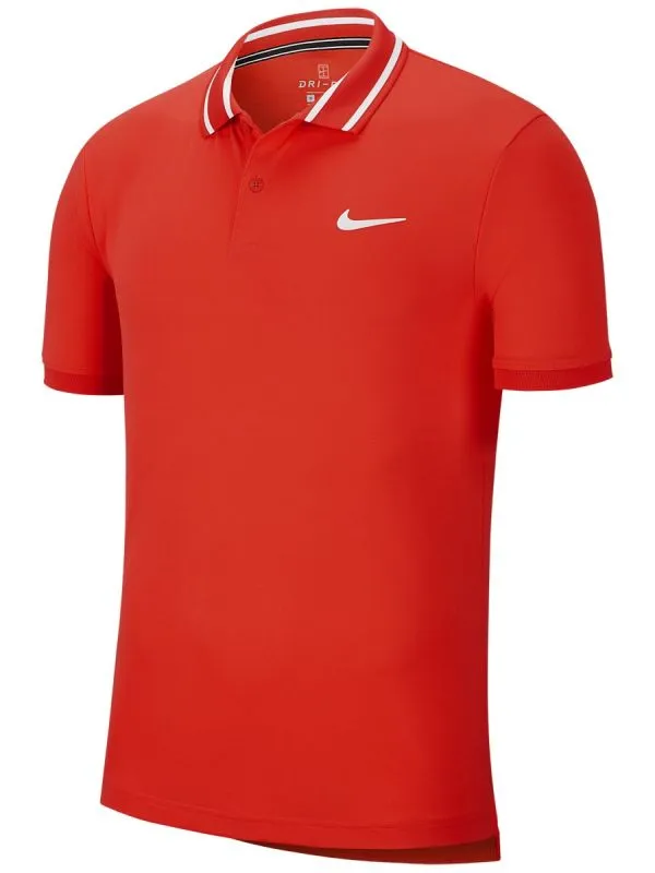 Nike Court Dry Polo Pique - habanero red/white