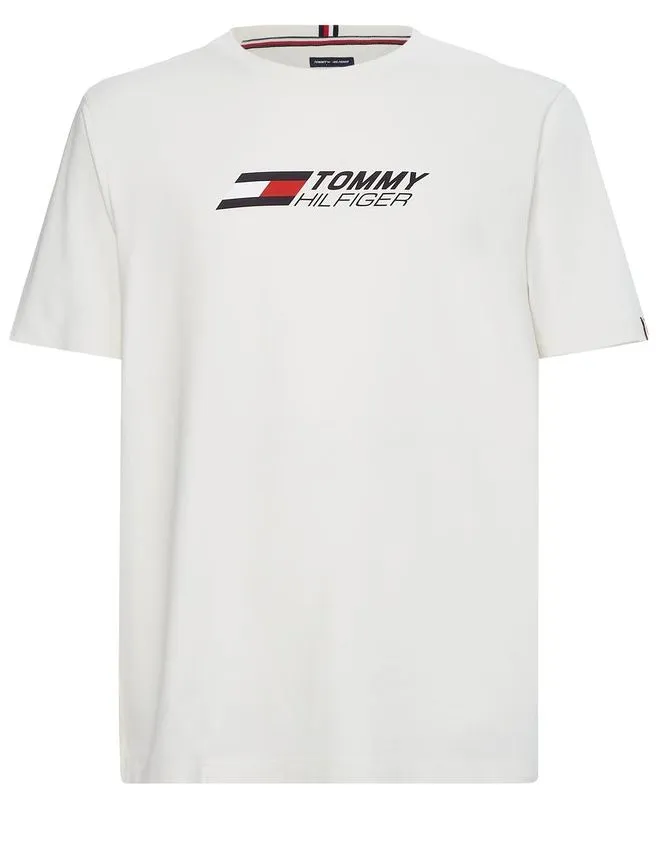 Tommy Hilfiger Essentials Big Logo Short Sleeve Tee - ivory Tommy Hilfiger Essentials Big Logo Short Sleeve Tee - ivory