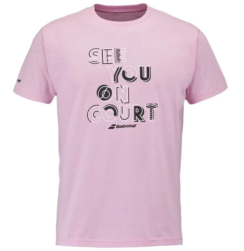 Men's T-shirt Babolat Exercise Message - lilac sachet - Pink
