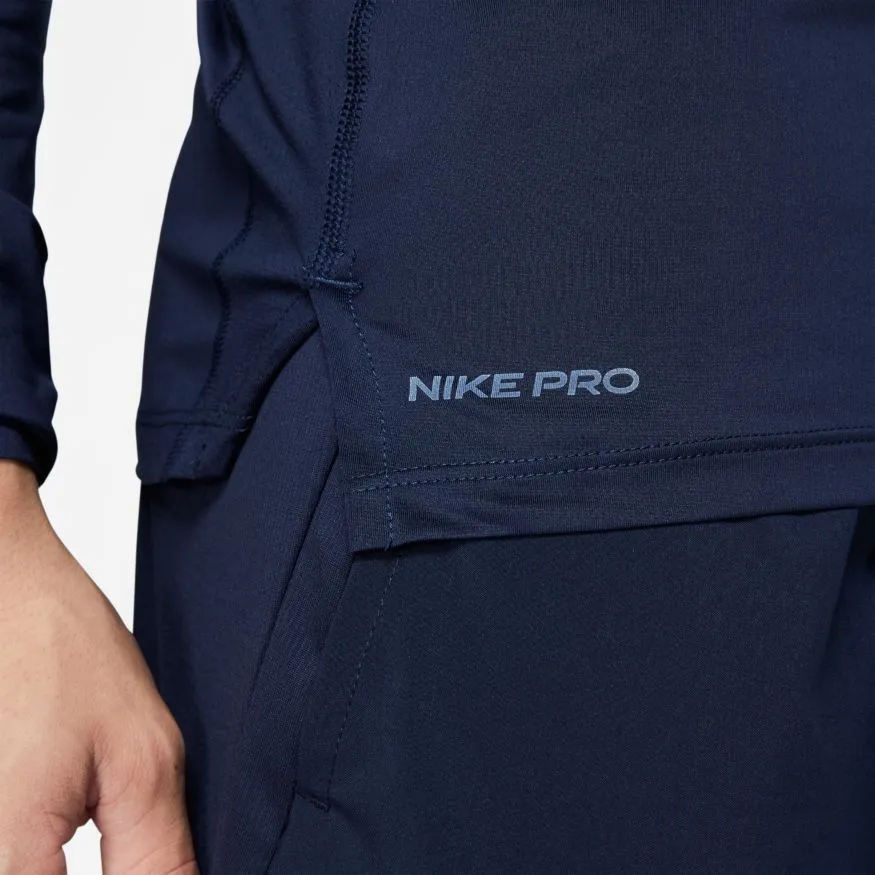 Nike Pro Top LS Tight - obisidian/white