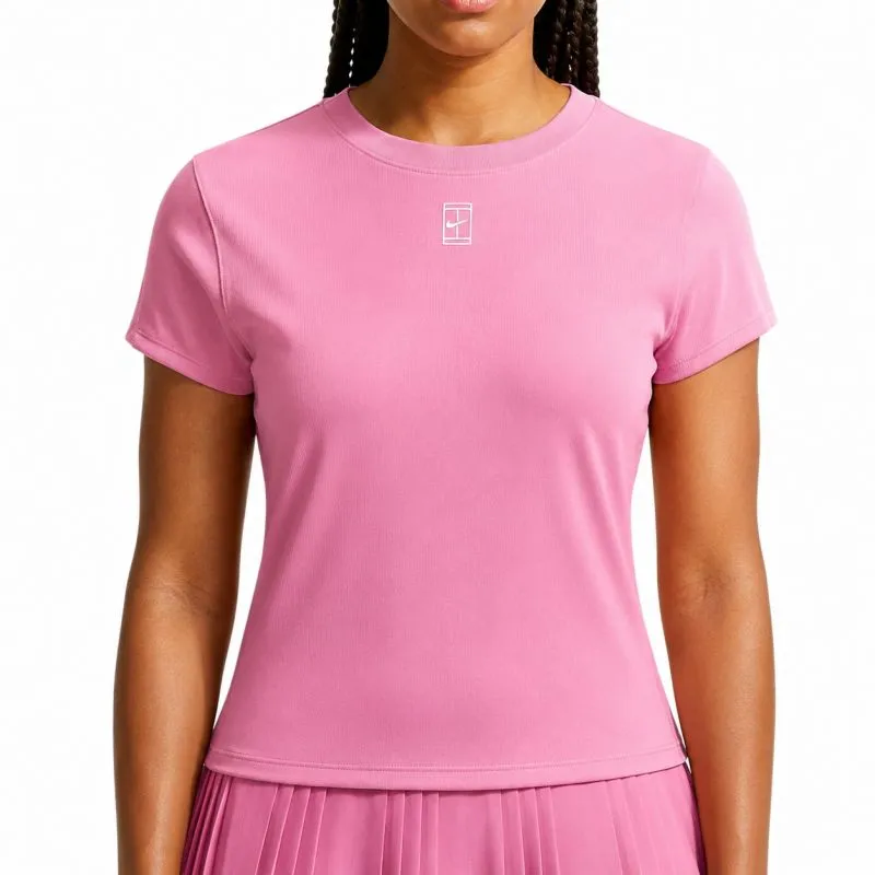 Nike Court Advantage Dri-Fit Short-Sleeve Tennis - peony/white Nike Court Advantage Dri-Fit Short-Sleeve Tennis - peony/white