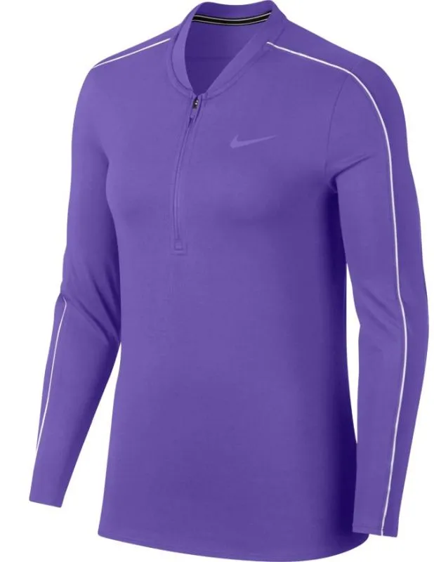 Nike Court Women Dry 1/2 Zip Top - psychic purple/white/psychic purple