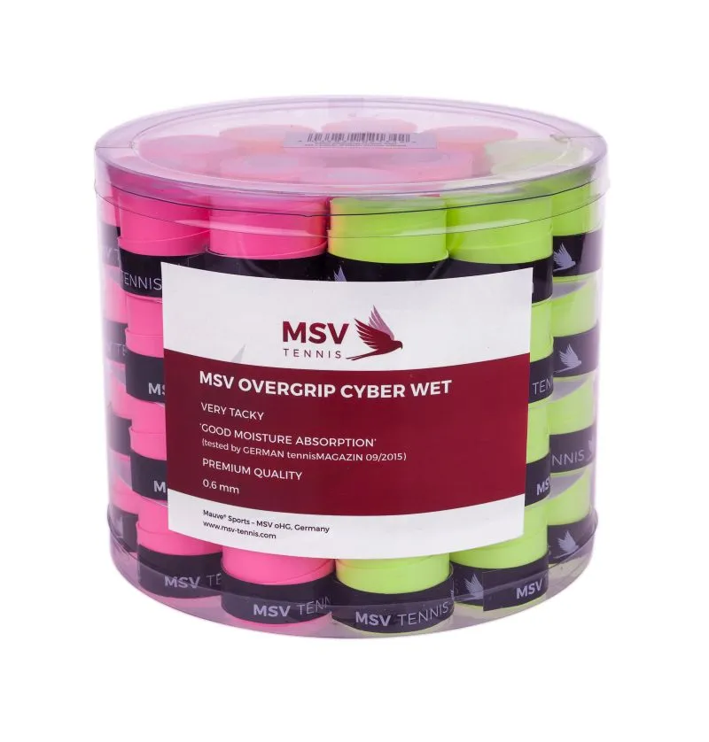 MSV Cyber Wet Overgrip 60P - neon yellow/neon orange/neon pink
