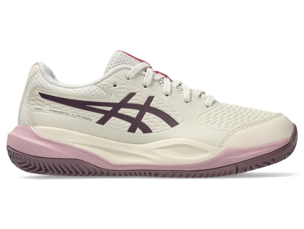 Asics Gel-Resolution X GS Clay - soft oat/dark aubergine Asics Gel-Resolution X GS Clay - soft oat/dark aubergine