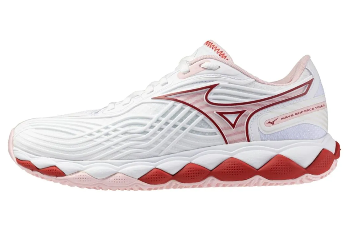 Mizuno Wave Enforce Tour 2 CC - white/pinkesque/barbados cherry