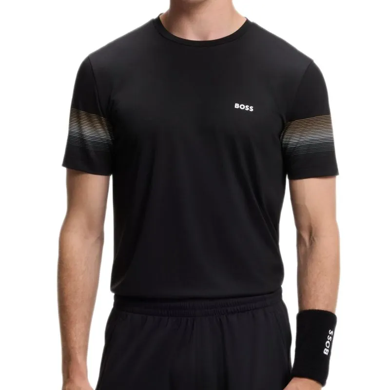 BOSS Active Slim Fit Sleeve Stripes - black