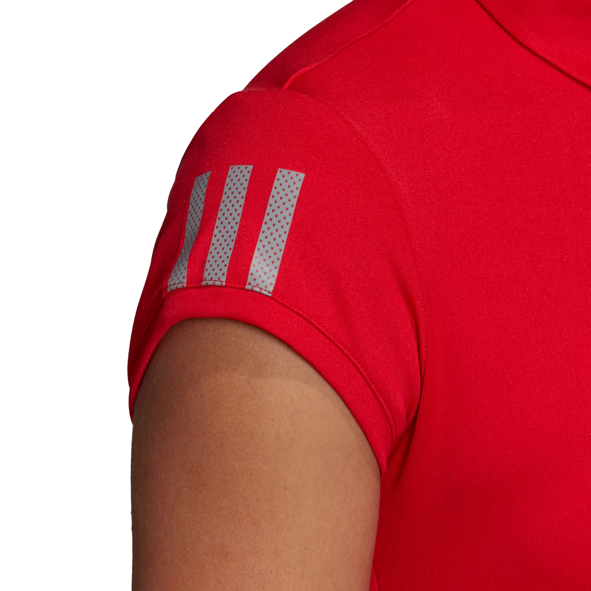 Adidas W Club 3 Stripes Polo - scarlet
