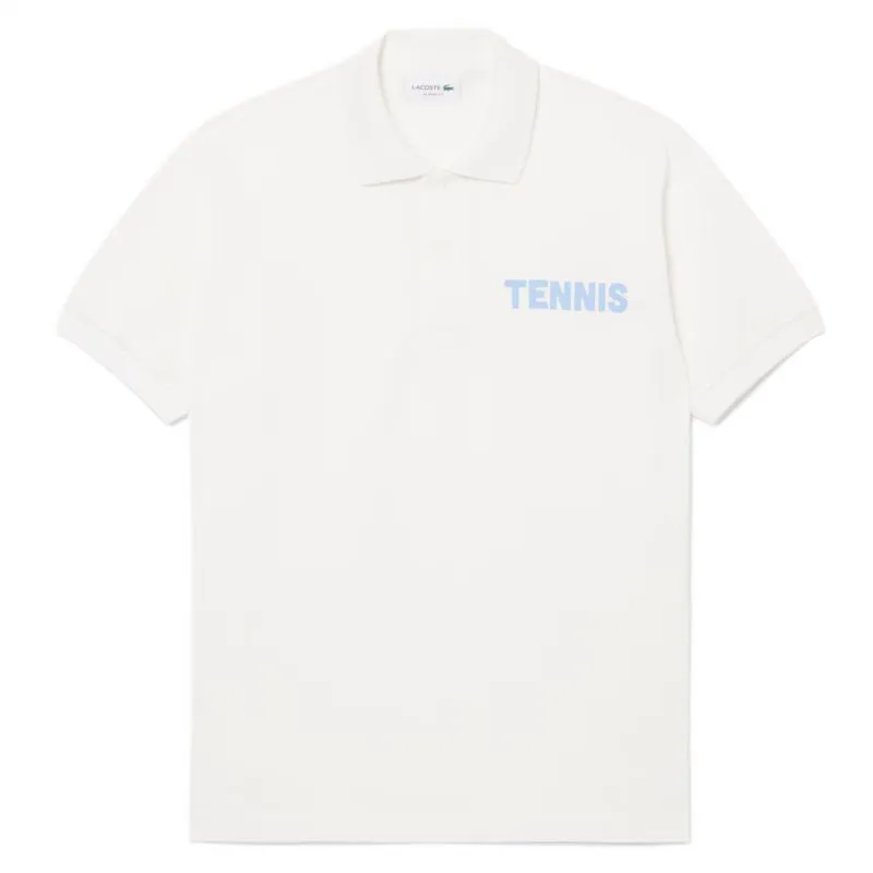 Lacoste Classic Fit Printed Petit Piqué - white