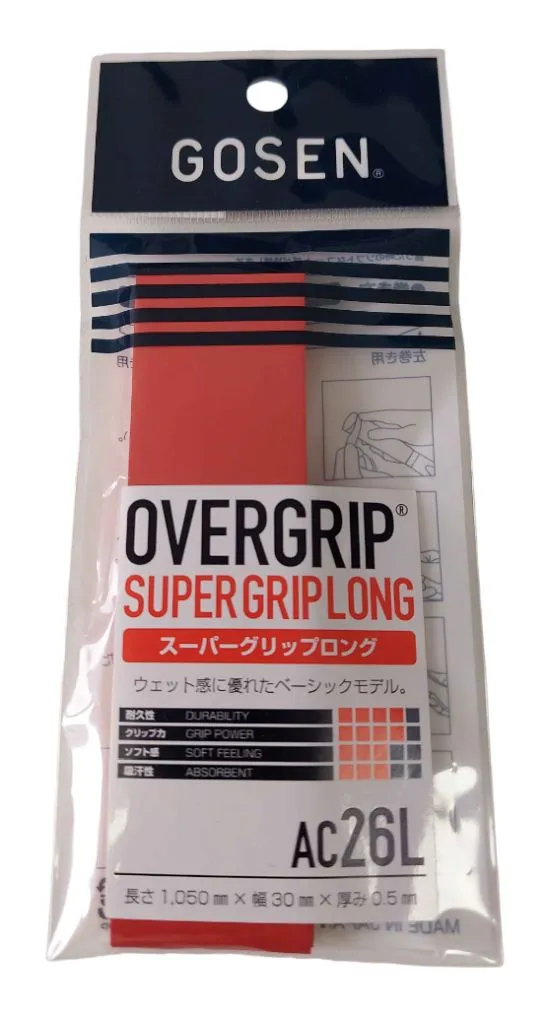 AC26Lred-Photoroom Gosen Super Overgrip Long 1P