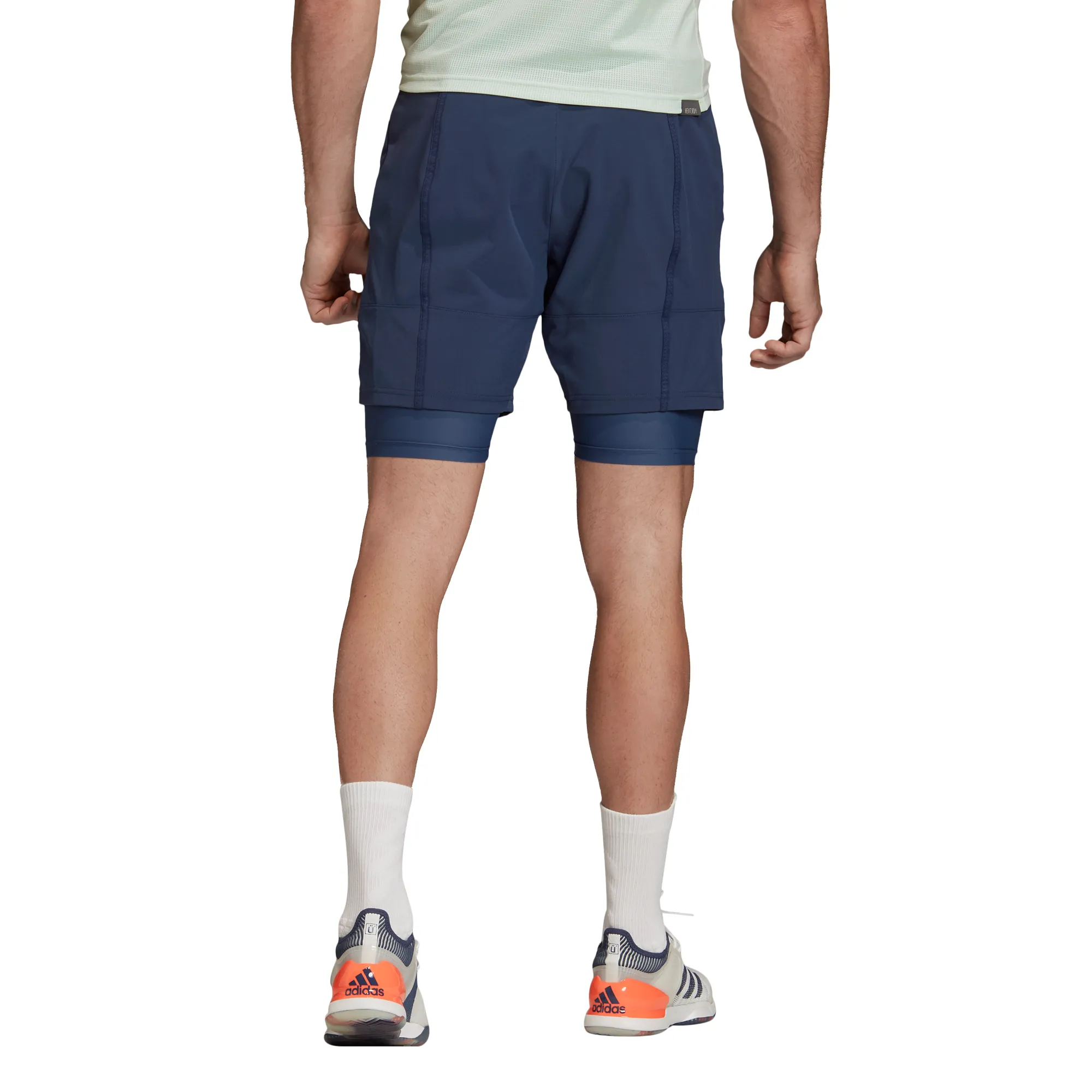Adidas 2in1 Short Heat Ready 9in - tech indigo/dash green