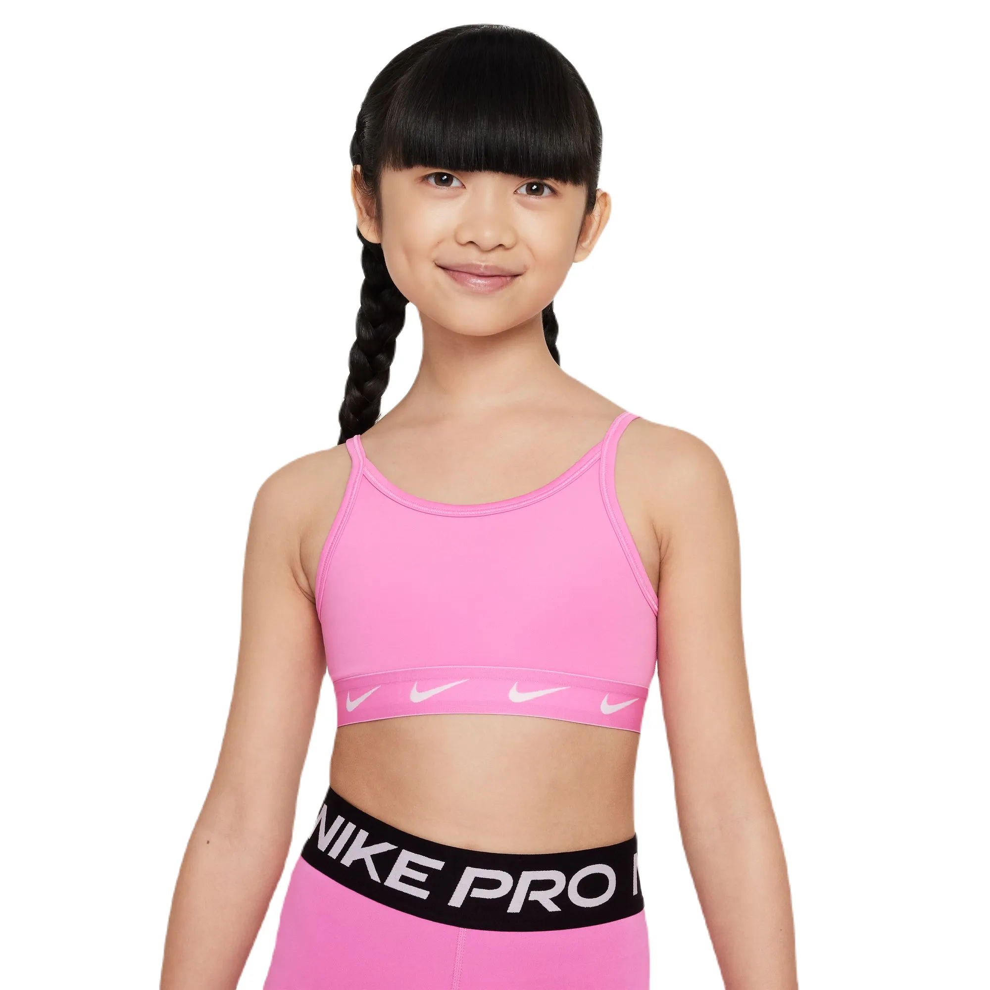 Nike Girls Dri-Fit One Sports Bra - playful pink/white
