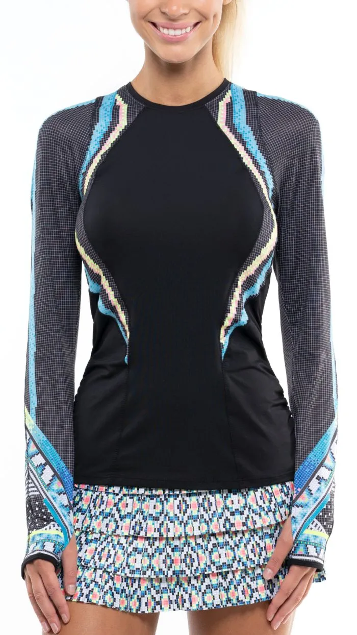 Lucky in Love Square Are You? Square Are You L/S Women - turquoise
