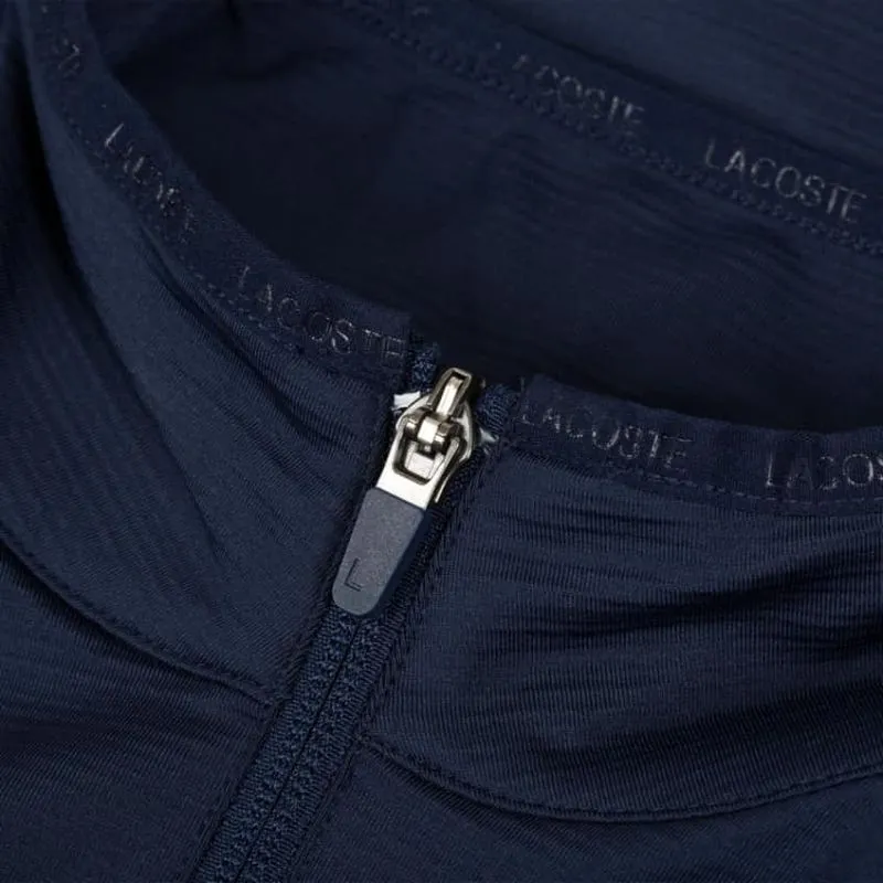 Lacoste Men's SPORT Stretch Zippered Collar Sweatshirt - navy blue