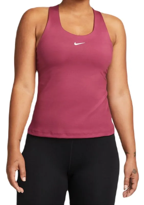 Nike Dri-Fit Swoosh Bra Tank - rosewood/rosewood/white Nike Dri-Fit Swoosh Bra Tank - rosewood/rosewood/white