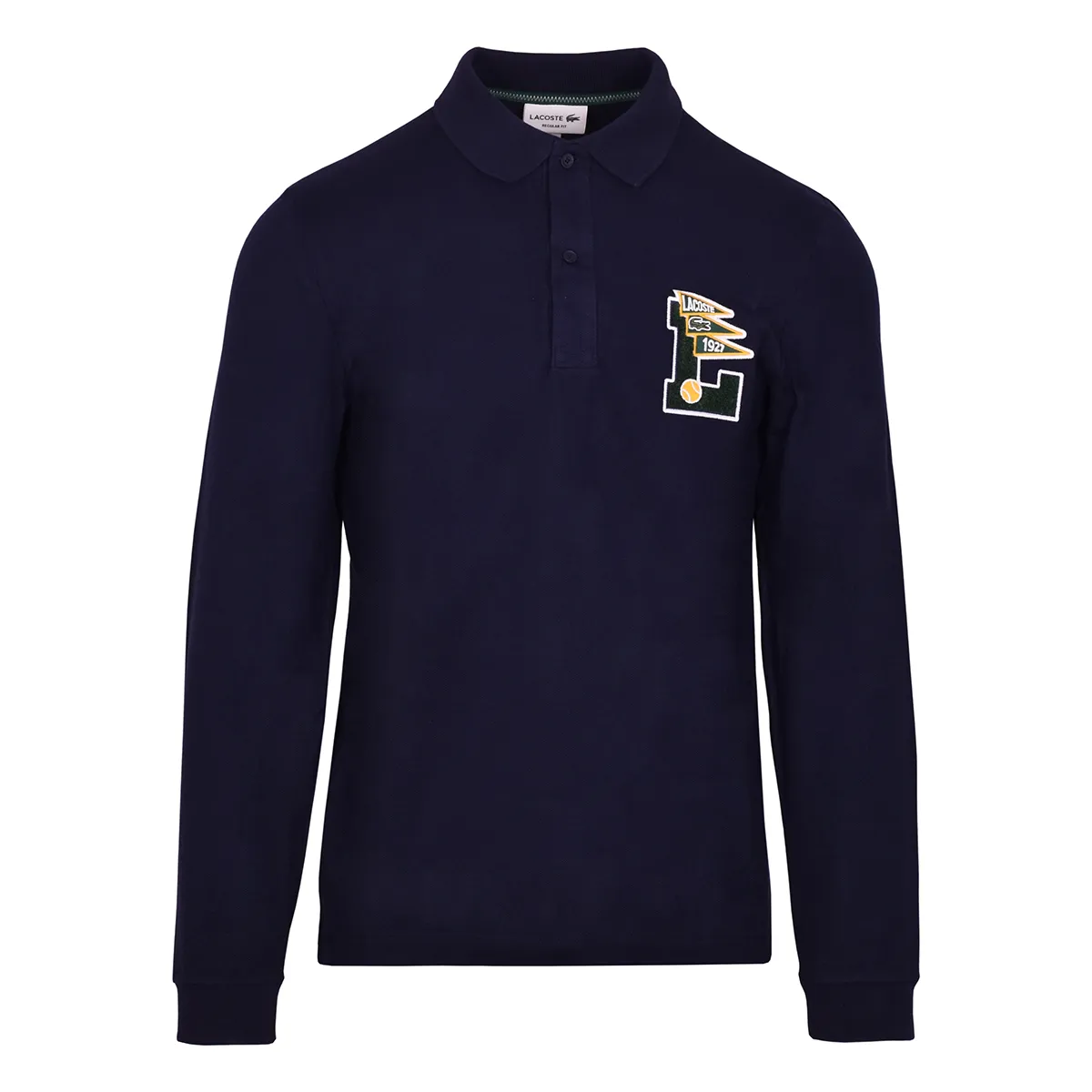 Lacoste Men’s Long Sleeves Badge Cotton Piqué Polo Shirt - navy blue