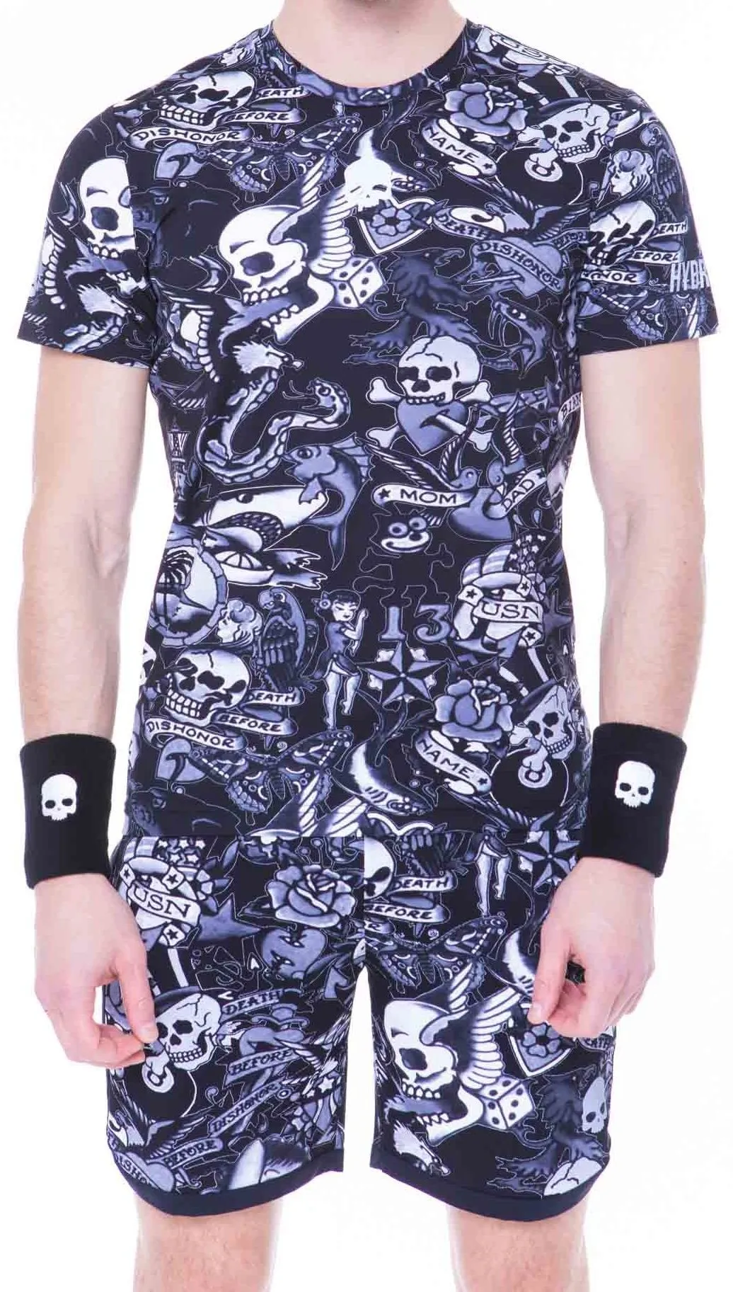 Hydrogen Printed Tech Tee - black/grey