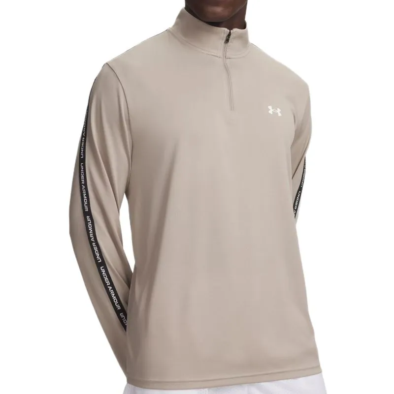Under Armour Tech Taping 1/2 Zip - timberwolf taupe/black/white Under Armour Tech Taping 1/2 Zip - timberwolf taupe/black/white