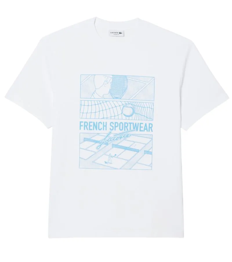 Lacoste Tennis Court Print Cotton - white Lacoste Tennis Court Print Cotton - white