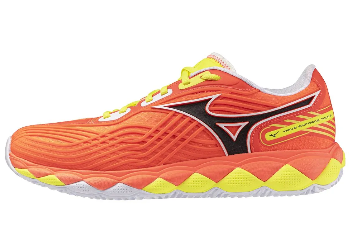Mizuno Wave Enforce Tour 2 Padel - lava orange/white/yellow jasper