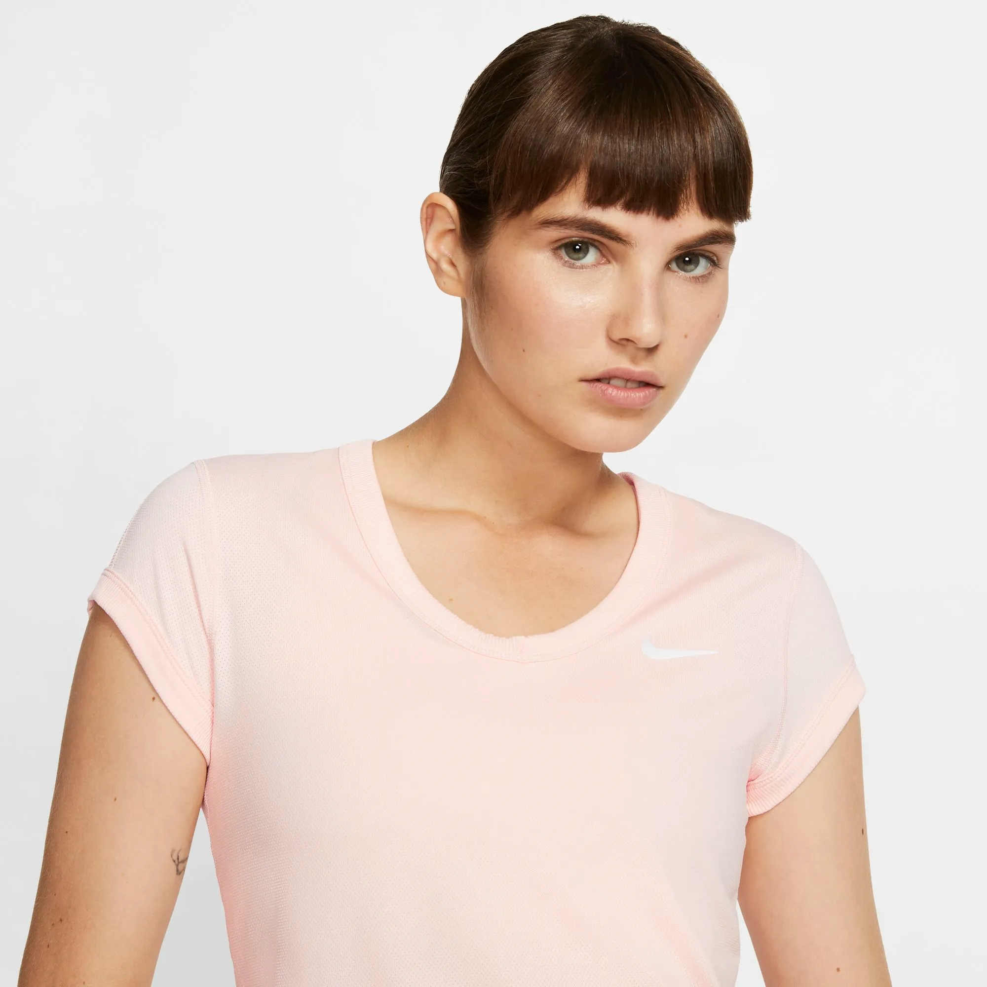 Nike Court Dry Top SS W - washed coral/white