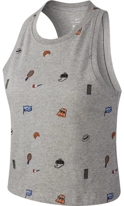 Nike Court Tank Crop Court - dark grey heather