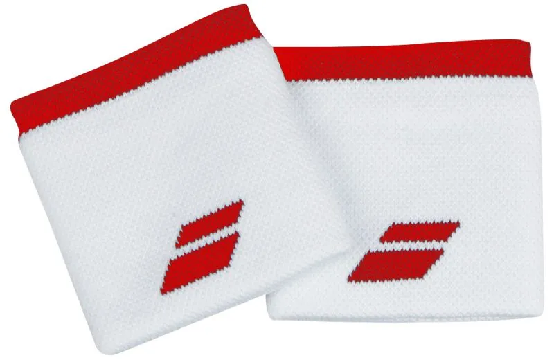 Babolat Logo Wristband - white/tomato red