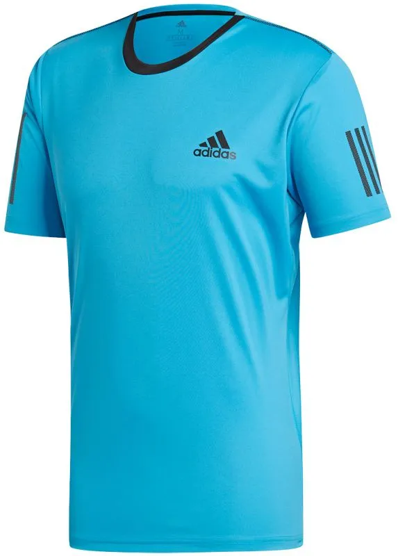 Adidas Club 3-Stripes Tee - shock cyan/black