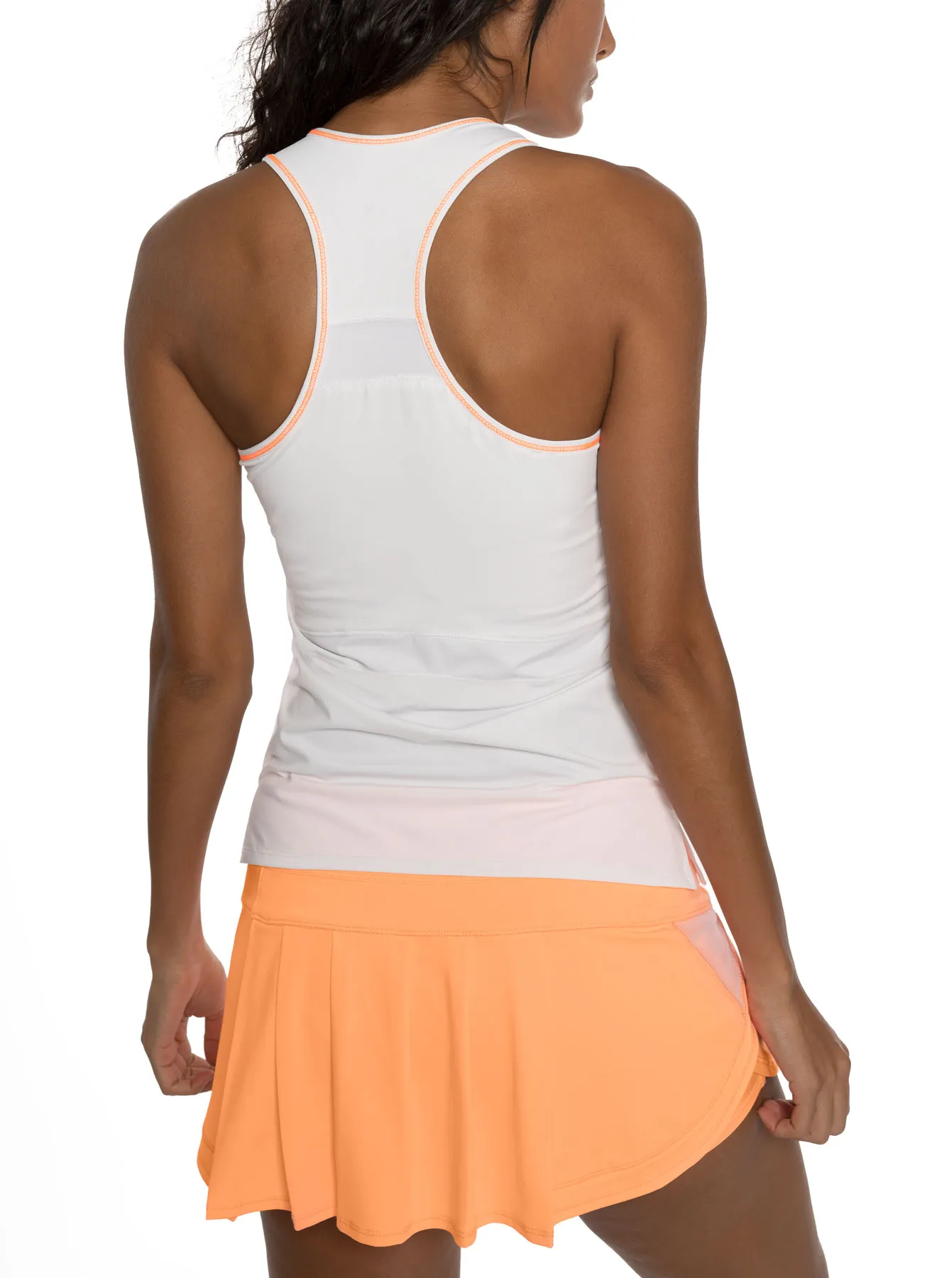 Lucky in Love Eyelet Go Undercut Tank Top Women - white/orange frost