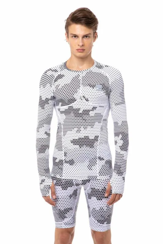 Hydrogen Printed Second Skin Tee LS Man - white camouflage Hydrogen Printed Second Skin Tee LS Man - white camouflage
