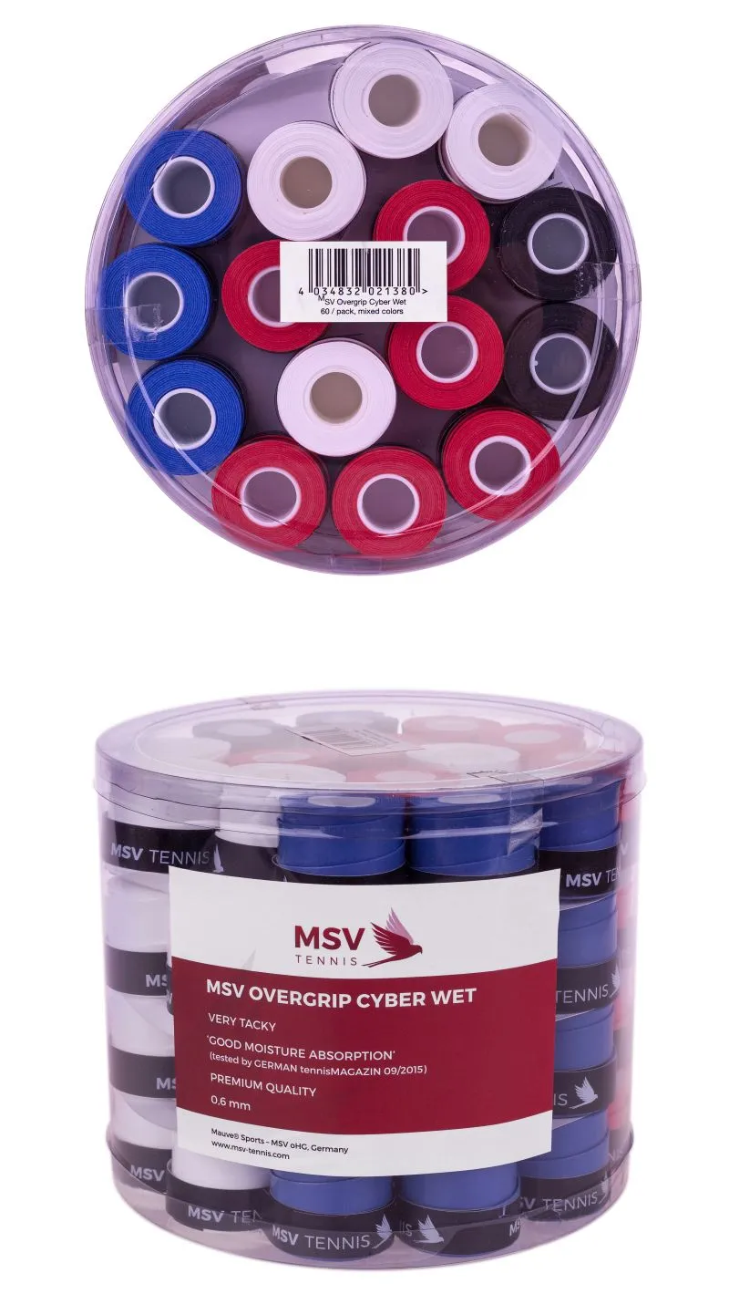 MSV Cyber Wet Overgrip 60P - blue/white/black/red