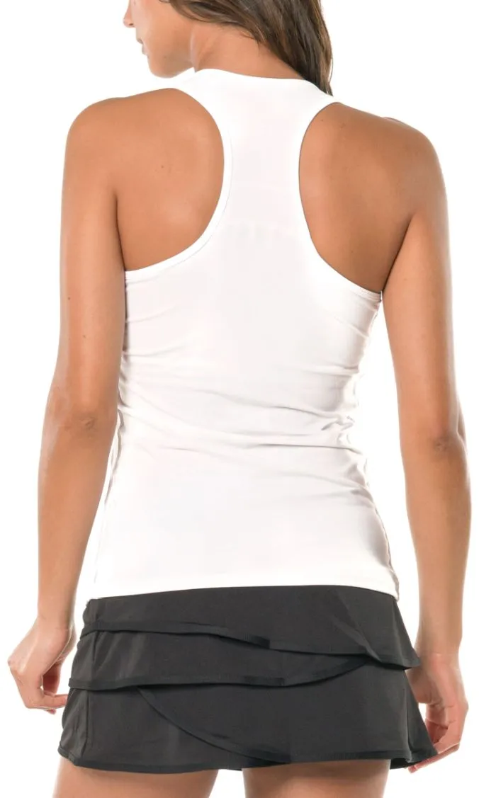 Lucky in Love Core V-Neck Tank w/Bra Women - white