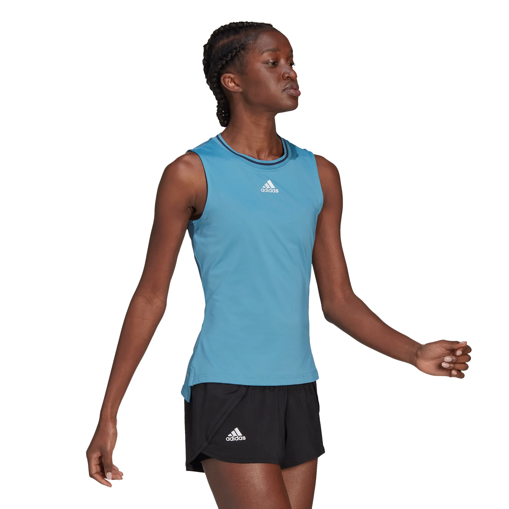 Adidas Match Tank Top W - hazy blue/white