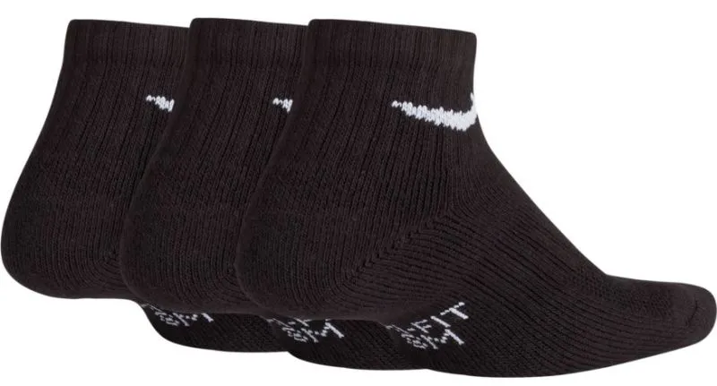 Nike Kids Performance Cushioned Quarter Training Socks - 3 pary/black