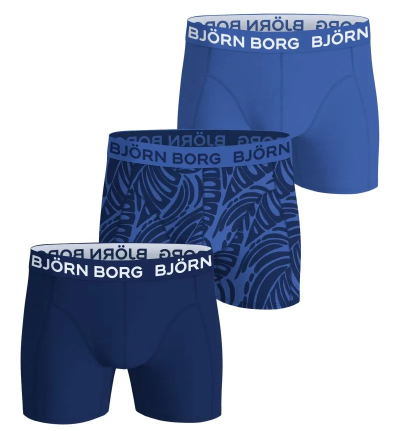 Björn Borg Cotton Stretch 3P - blue/print/white Björn Borg Cotton Stretch 3P - blue/print/white