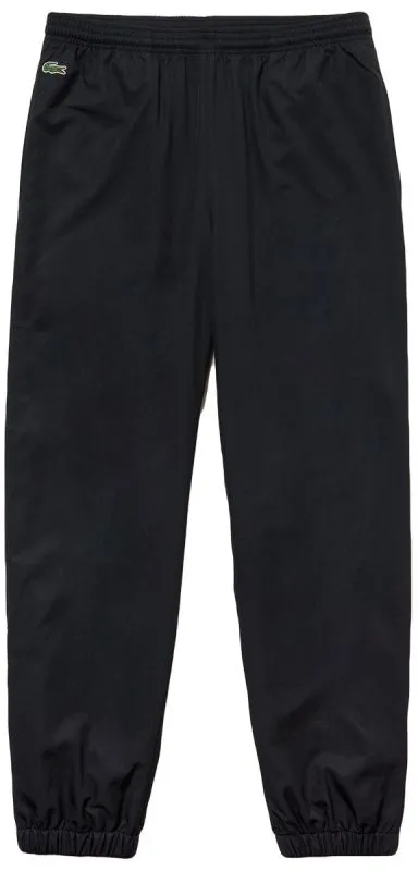 Lacoste Men's Tennis Trackpants In Diamond Weave Taffeta - black