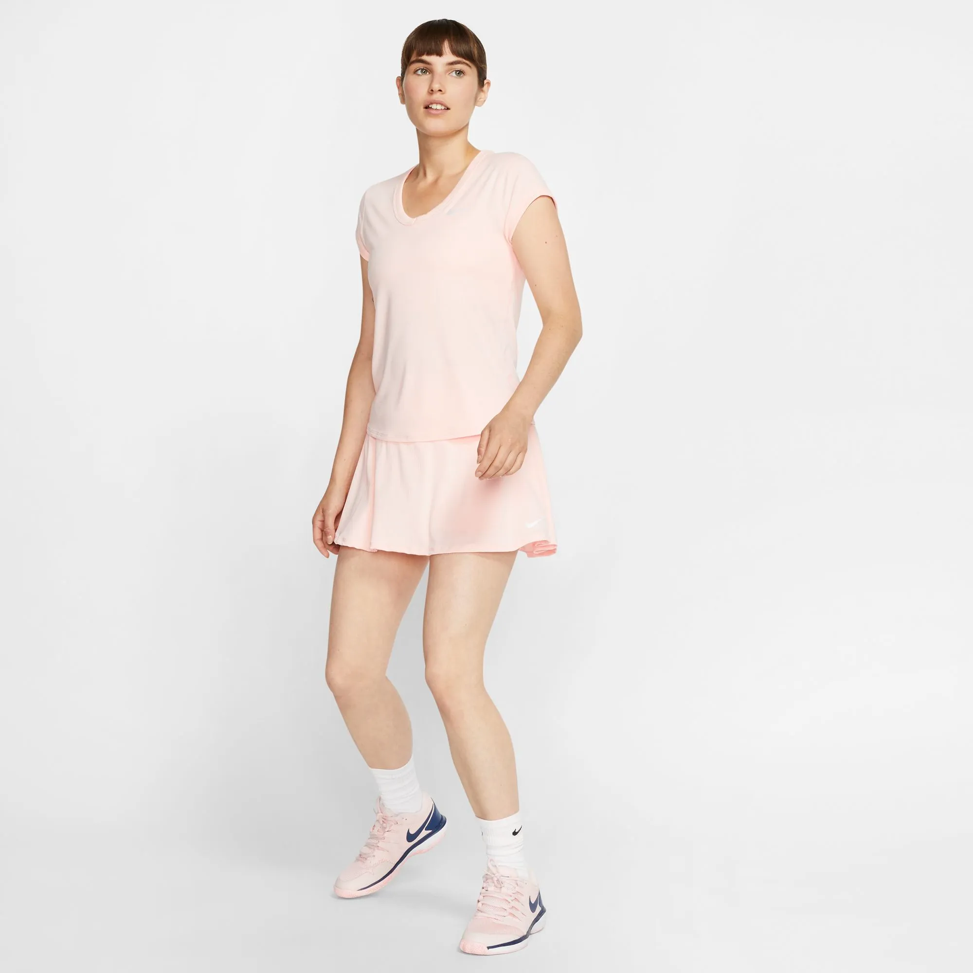 Nike Court Dry Top SS W - washed coral/white