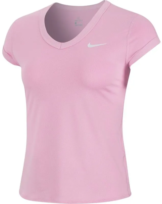Nike Court Dry Top SS W - pink rise/white