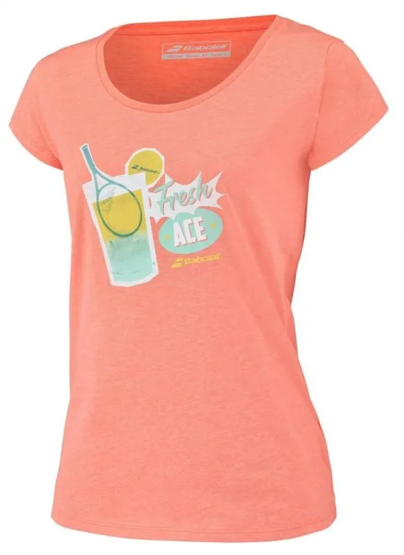 4ws23445 Babolat Exercise Message Tee Woman - fluo strike heather