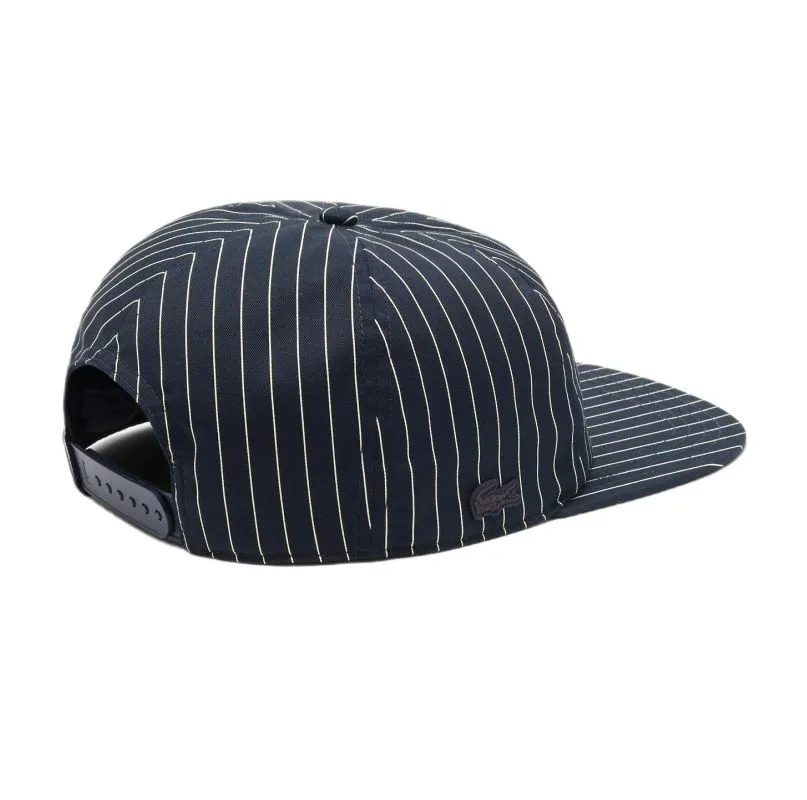 Lacoste Striped Embroidered Cotton Twill - blackbird/naturel clair