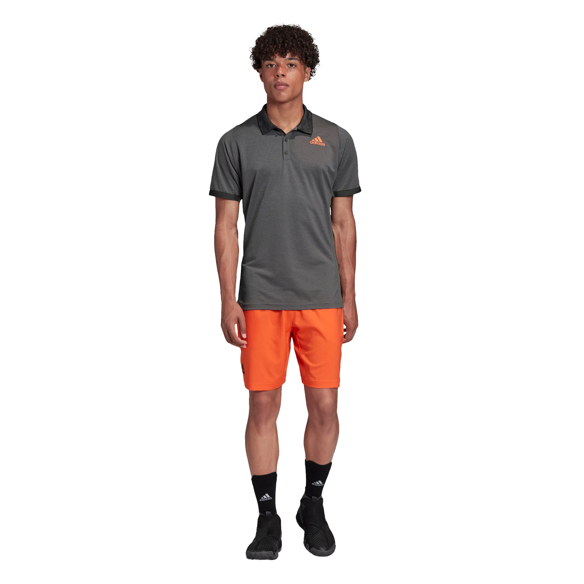 Adidas M Freelift Polo Primeblue - grey six/true orange
