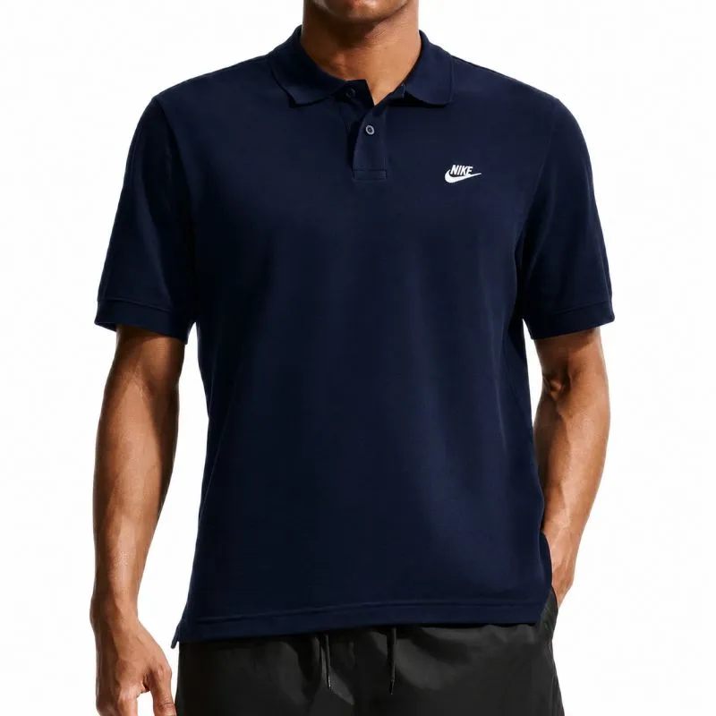 Nike Club Polo Pique - obsidian/white