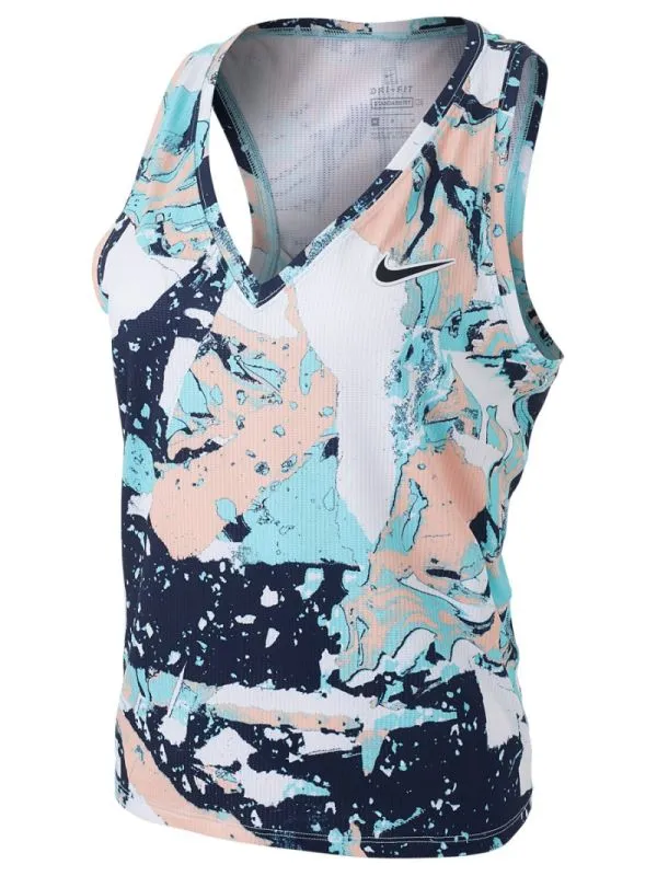 Nike Court Victory Tank Print W - copa/white