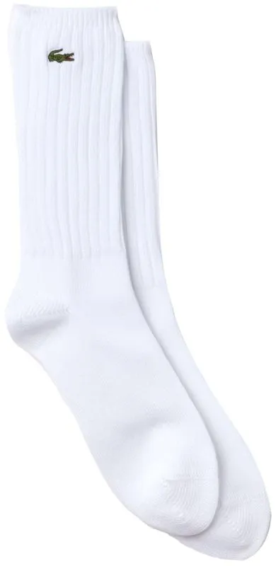 Lacoste Men's SPORT Stretch Cotton Blend High Tennis Socks - 1 para/white